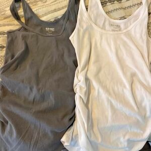 Old Navy Charcoal and Ivory Tank Tops